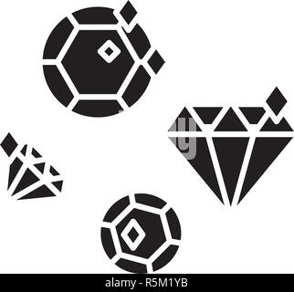 Diamonds black icon, vector sign on isolated background. Diamonds concept symbol, illustration  Stock Vector