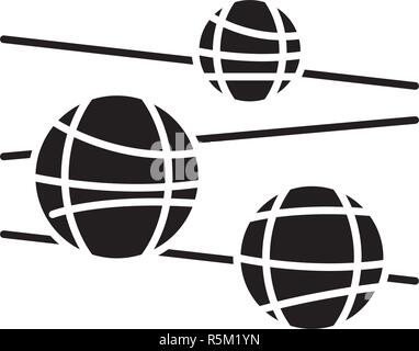 Disco balls black icon, vector sign on isolated background. Disco balls concept symbol, illustration  Stock Vector