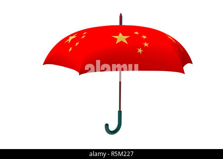 Red umbrella, 3d rendering Stock Photo