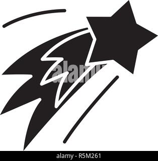 New year's salute black icon, vector sign on isolated background. New year's salute concept symbol, illustration  Stock Vector