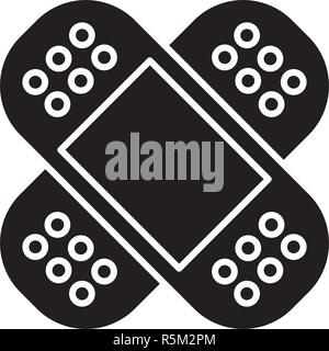 Patch black icon, vector sign on isolated background. Patch concept symbol, illustration  Stock Vector