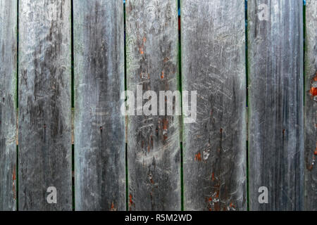 Background texture of old white painted wooden lining boards wall Stock Photo