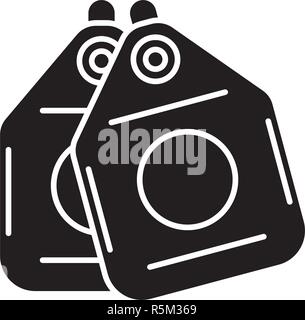 Vacuum cleaner bags black icon, vector sign on isolated background. Vacuum cleaner bags concept symbol, illustration  Stock Vector