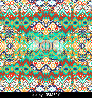 Ethnic bohemian arabesque pattern. Zigzag geometric retro abstract ...