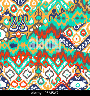 Ethnic bohemian arabesque pattern. Zigzag geometric retro abstract ...
