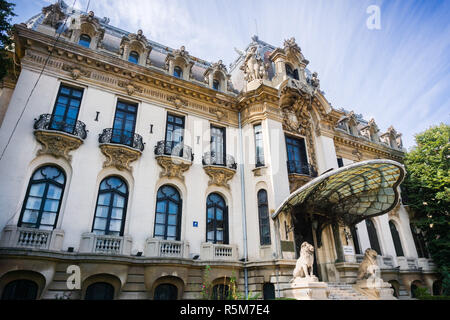 September 22, 2017 Bucharest/Romania - Cantacuzino Palace located on Victoriei Avenue, housing the George Enescu National Museum in downtown Bucharest Stock Photo