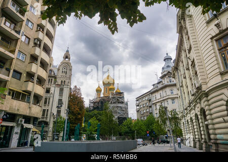 September 22, 2017 Bucharest/Romania - Urban landscape in downtown Bucharest, near University square Stock Photo