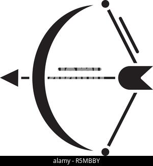 Archer black icon, vector sign on isolated background. Archer concept symbol, illustration  Stock Vector
