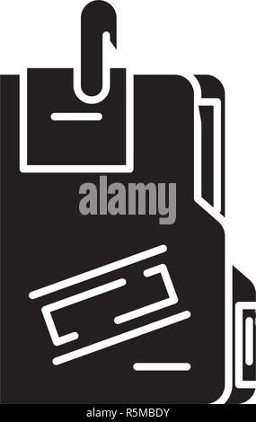 Secret archive black icon, vector sign on isolated background. Secret archive concept symbol, illustration  Stock Vector