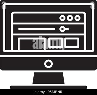Software black icon, vector sign on isolated background. Software concept symbol, illustration  Stock Vector