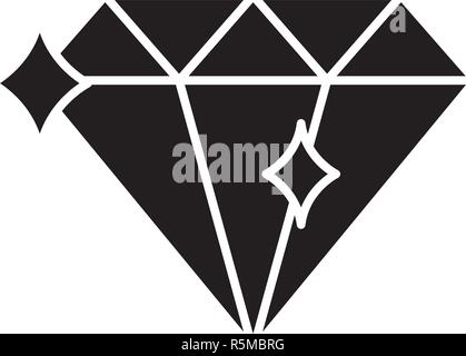 Diamond black icon, vector sign on isolated background. Diamond concept symbol, illustration  Stock Vector
