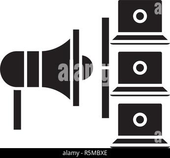 Viral effect black icon, vector sign on isolated background. Viral effect concept symbol, illustration  Stock Vector