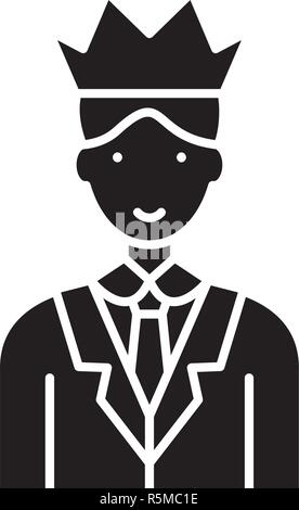 Expert black icon, vector sign on isolated background. Expert concept symbol, illustration  Stock Vector