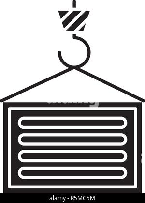 Loading container on cargo terminal - vector illustration Stock Vector ...