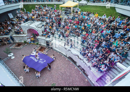 PLOVDIV, BULGARIA - AUGUST 19, 2016 - First drone festival in Plovdiv, Bulgaria. The event includes music and dance performances, drone flying demonst Stock Photo