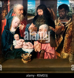 Adoration of the Kings by Hugo van der Goes (c.1440-1482), oil on panel Stock Photo