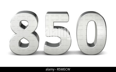 850 number 3d silver structure 3d rendering Stock Photo