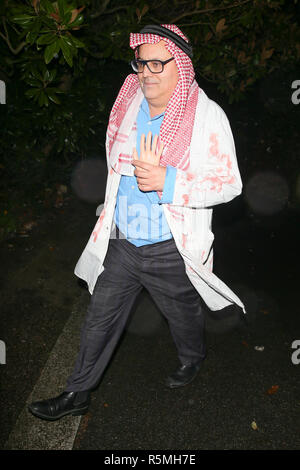 Celebrities leaving Jonathan Ross’ annual Halloween party in London  Featuring: Asif Zubairy Where: London, United Kingdom When: 01 Nov 2018 Credit: WENN.com Stock Photo