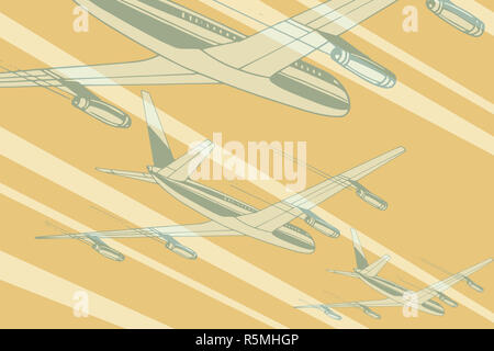 Air transport in the sky travel background Stock Photo