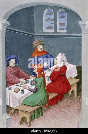 The Meal Miniature From The Decameron By Giovanni Boccaccio 1432 Stock Photo Alamy