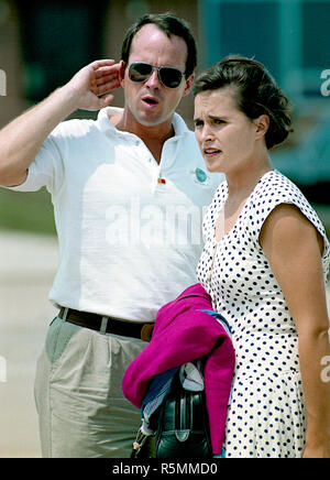 Camp Springs, Maryland. 8-11-1992 First daughter Dorothy Bush Koch watches as her parents arrive at Andrews.   Credit: Mark Reinstein /MediaPunch Stock Photo
