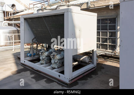 refrigerating unit for realization chilled water in an industry Stock Photo