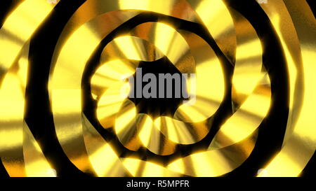 Abstract motion background. Gold elements. Swirl, rotating object Stock Photo