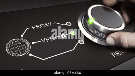 VPN, Personal Online Security, Virtual Private Network Stock Photo
