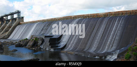 hydroelectricity powerstation waterfall reservoir turbine electricity Stock Photo