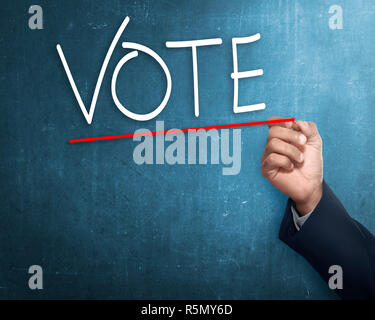 Handwriting Vote with red underline Stock Photo