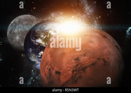 Solar System - Mars. It is the fourth planet from the Sun. Stock Photo