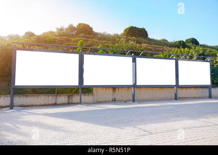 Four blank frame billboard mockup Stock Photo