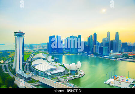 Singapore cityscape at sunset Stock Photo