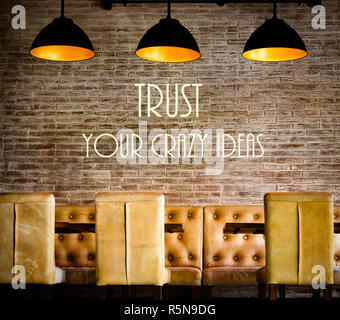 Trust Your Crazy Ideas motivational message Stock Photo