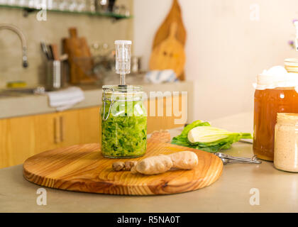 kimchi and sauerkraut Stock Photo