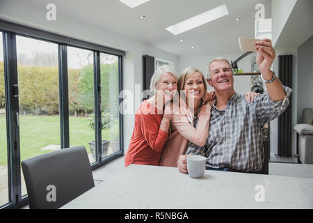 Family Selfie At Home Stock Photo