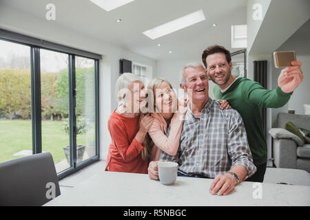 Family Selfie At Home Stock Photo
