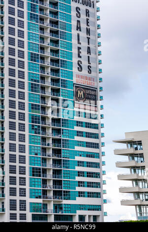 Miami Florida,Midtown,building,condominium residential apartment apartments building buildings housing,multi,family families parent parents child chil Stock Photo