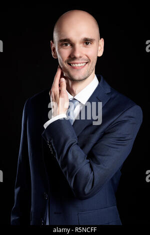 Man Stroking his Chin Stock Photo