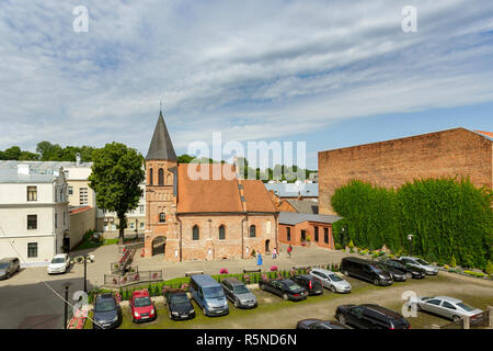 KAUNAS, LITHUANIA - August 01, 2017: Catholic church of St. Gertrude. It is one of the oldest examples of brick Gothic in Lithuania Stock Photo