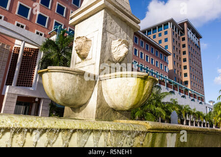 Miami Florida,Coral Gables,Alhambra Plaza,Columbus Center,commercial real estate,office building,Mediterranean style building,fountain,FL090930062