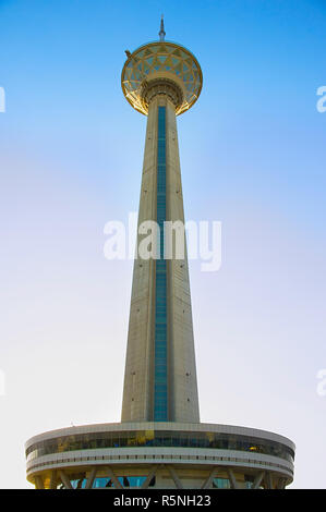 Milad Tower close-up. Tehran, Iran Stock Photo