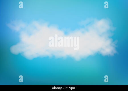 Realistic vector image of speech cloud on blue sky Stock Photo