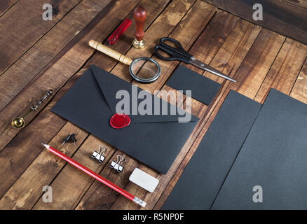 Vintage black stationery Stock Photo