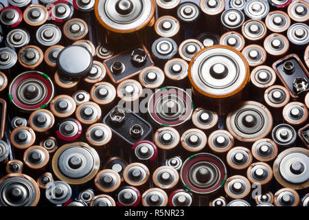 Old used batteries Stock Photo