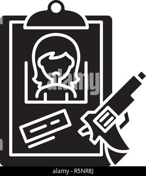 Clues black icon, vector sign on isolated background. Clues concept symbol, illustration  Stock Vector