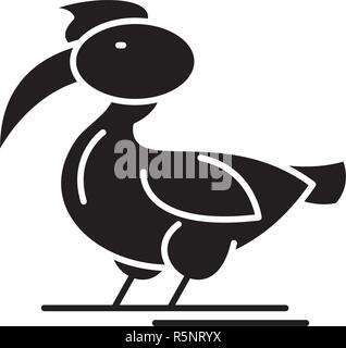 Pelican black icon, vector sign on isolated background. Pelican concept symbol, illustration  Stock Vector