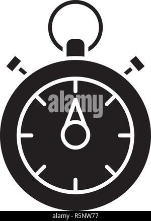 Chronoscope black icon, vector sign on isolated background. Chronoscope concept symbol, illustration  Stock Vector