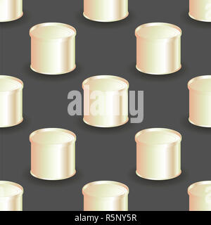 Metal Cans Seamless Pattern Stock Photo