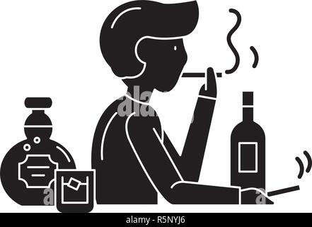 unhealthy habits clipart black and white